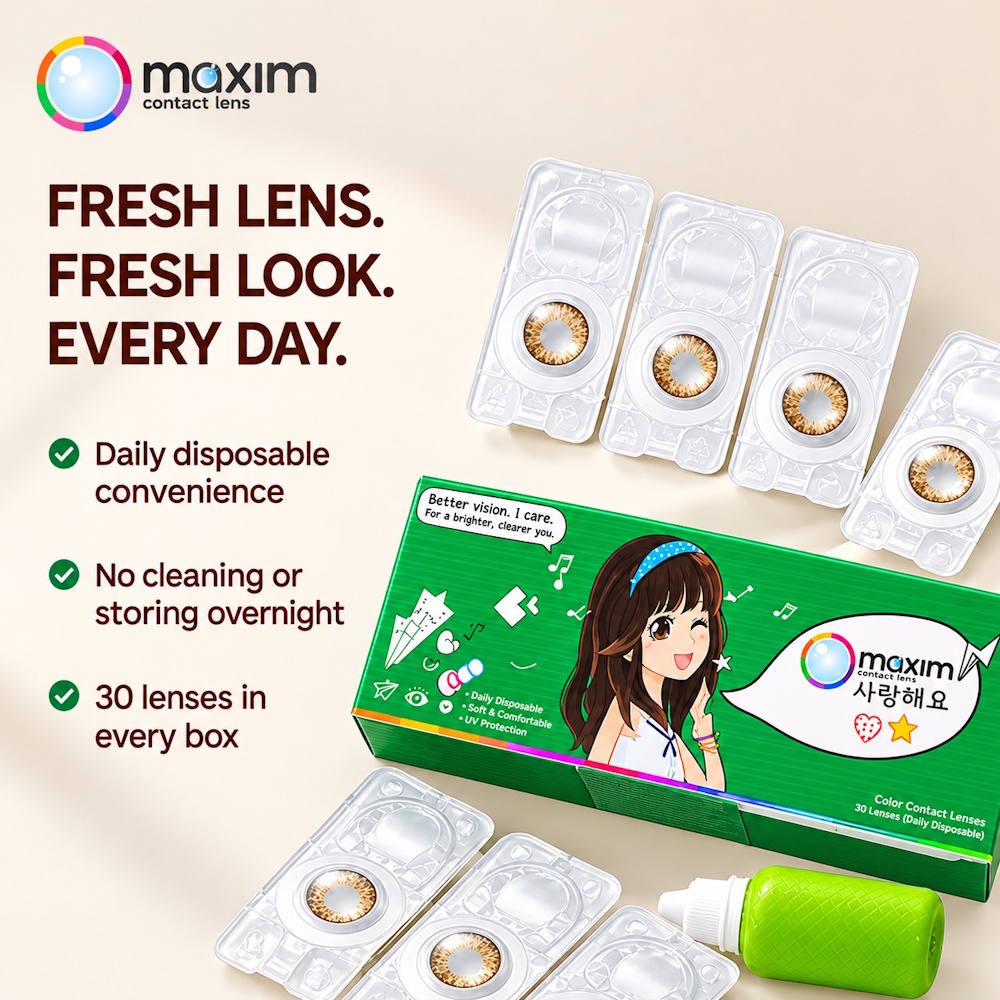 Maxim Colour 1Day Green Box Daily Colored Disposable Lenses